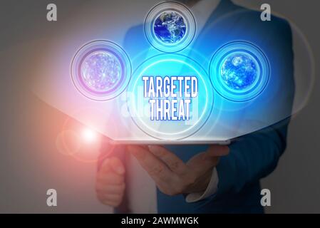 Handwriting text writing Targeted Threat. Conceptual photo class of malware destined for one specific organization Elements of this image furnished by Stock Photo