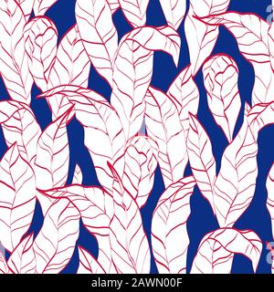 Nature. Red leaves. Floral seamless vector pattern Stock Vector