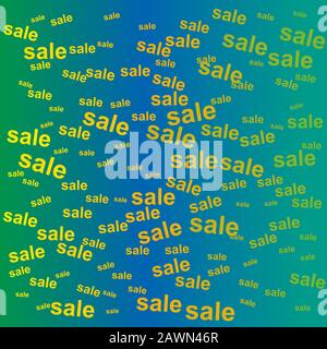 Sale, great design for any purposes. Design calligraphy. Modern flat banner with colorfull sale on blue light background. Stock Vector