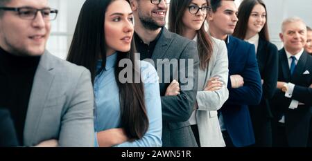 large group of successful business people standing together. Stock Photo