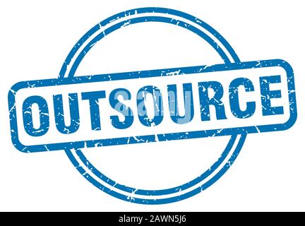 outsource stamp. outsource round vintage grunge sign. outsource Stock Vector