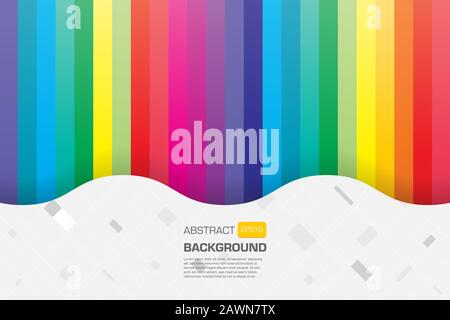 Geometric colorful line paper cut background design Stock Vector