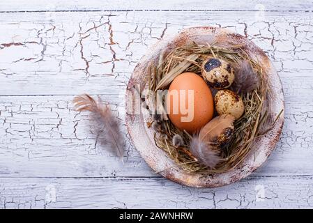 Zero waste eco-friendly Easter decor Stock Photo