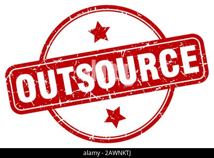 outsource stamp. outsource round vintage grunge sign. outsource Stock Vector