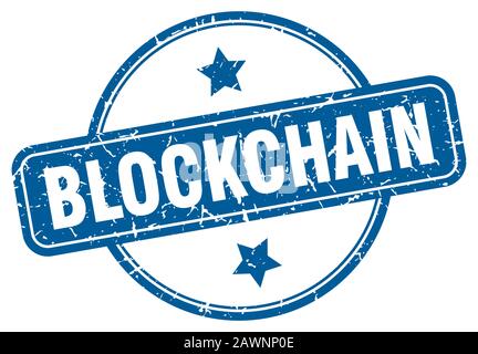blockchain stamp. blockchain round vintage grunge sign. blockchain Stock Vector