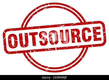 outsource stamp. outsource round vintage grunge sign. outsource Stock Vector