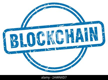 blockchain stamp. blockchain round vintage grunge sign. blockchain Stock Vector