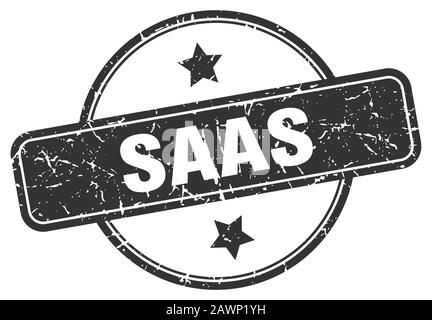 saas stamp. saas round vintage grunge sign. saas Stock Vector