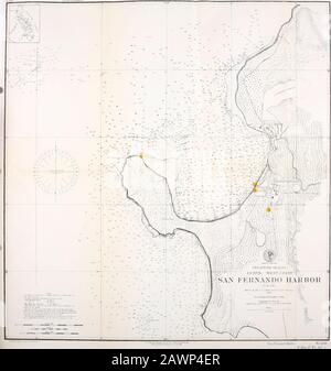 A pronouncing gazetteer and geographical dictionary of the Philippine Islands, United States of America with maps, charts and illustrations . ne and a continuation of the Cordillera Central form the E. boundary,the highest summit being Mt. Biumaca, 19 m. E. by N. of San Fernando and INIt.Santo Tomas, 7,418 ft. high, E. of Agoo. From these heights the AV. side dropssuddenly to plains along the coast not more than 10 to 15 m. distant. All the riversexcept one passing Naguilian and 2 others in the S., have their rise on the AY. water-shed and empty into the China Sea. BAYS AND HARBORS. About 20 m Stock Photo