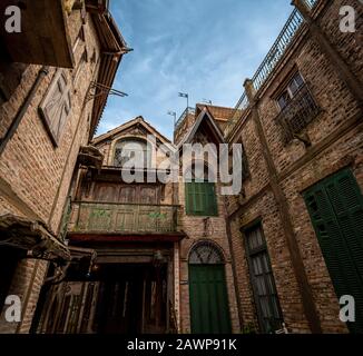 GONZALEZ CATAN, ARGENTINA, SEPTEMBER 28, 2019: Abandoned building in the amazing medieval town of Campanopolis. Stock Photo
