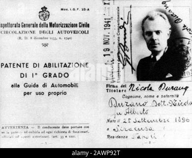 1944, ITALY: The future President of Italian Repubblic , the socialist politician SANDRO PERTINI ( born Alessandro Pertini , 1896 - 1990 ) in a fake i Stock Photo