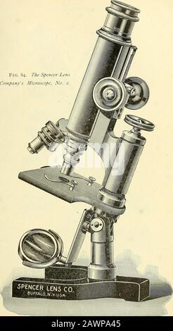The microscope; an introduction to microscopic methods and to histology . Fig. 84. The Spencer LensCompanys Microscope, No. 2.. LABORATORY MICROSCOPES [CH. // Stock Photo