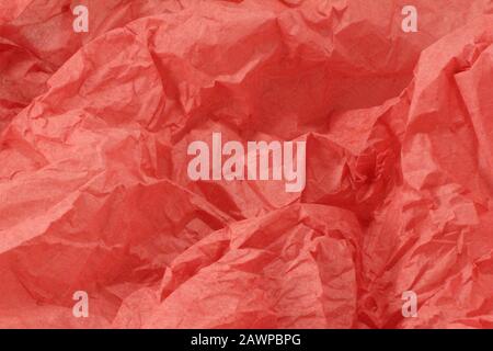 Red Crinkled Tissue Paper Abstract Texture Stock Photo