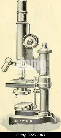 The microscope; an introduction to microscopic methods and to histology . wWBiiliiiiiiiiigFig. 75. E. Leitz Microscope il C. ( Wm. Krafjtt, New York). CH. II ] LABORATORY MICROSCOPES 11. Fig. 76. Leitz Microscope HE. It will be noticed that this microscope has nojoint for inclination ( Wm. Krafft, N. Y.). 78 LABORATORY MICROSCOPES ten. ii Stock Photo