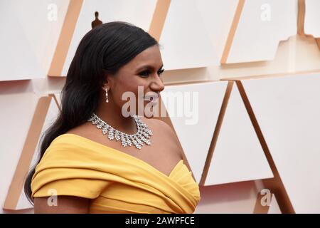 Mindy Kaling walking on the red carpet at the 92nd Annual Academy Awards held at the Dolby Theatre in Hollywood, California on Feb. 9, 2020. (Photo by Sthanlee B. Mirador/Sipa USA) Stock Photo