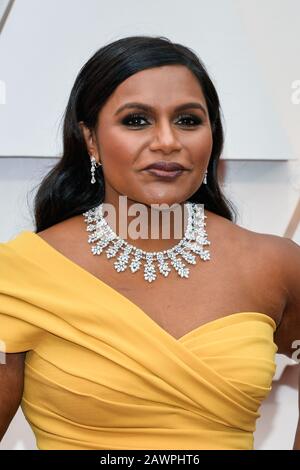 Mindy Kaling walking on the red carpet at the 92nd Annual Academy Awards held at the Dolby Theatre in Hollywood, California on Feb. 9, 2020. (Photo by Anthony Behar/Sipa USA) Stock Photo