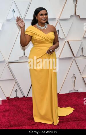 Mindy Kaling walking on the red carpet at the 92nd Annual Academy Awards held at the Dolby Theatre in Hollywood, California on Feb. 9, 2020. (Photo by Anthony Behar/Sipa USA) Stock Photo