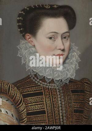 Follower Of Frans Pourbus The Younger Lady In Black And White Stock Photo Alamy