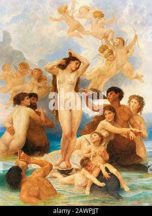 Follower of William-Adolphe Bouguereau - The Birth of Venus. Stock Photo