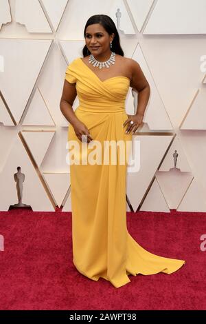 Mindy Kaling walking on the red carpet at the 92nd Annual Academy Awards held at the Dolby Theatre in Hollywood, California on Feb. 9, 2020. (Photo by Sthanlee B. Mirador/Sipa USA) Stock Photo