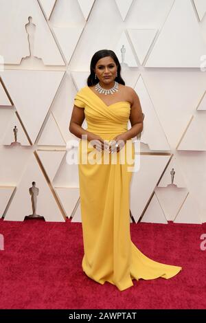 Mindy Kaling walking on the red carpet at the 92nd Annual Academy Awards held at the Dolby Theatre in Hollywood, California on Feb. 9, 2020. (Photo by Sthanlee B. Mirador/Sipa USA) Stock Photo