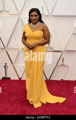 Mindy Kaling walking on the red carpet at the 92nd Annual Academy Awards held at the Dolby Theatre in Hollywood, California on Feb. 9, 2020. (Photo by Sthanlee B. Mirador/Sipa USA) Stock Photo