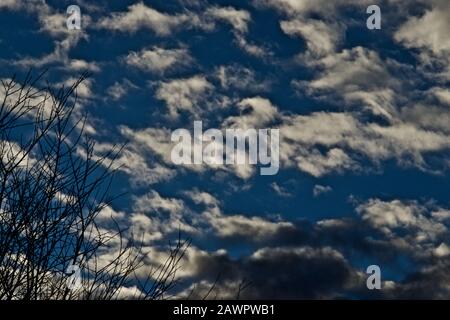 Winter Cloud Formations over Canyon in the Texas Panhandle Stock Photo