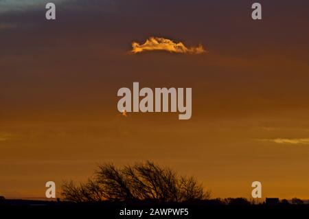 Winter Cloud Formations over Canyon in the Texas Panhandle Stock Photo