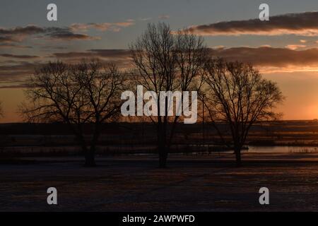 Sunrise in Canyon in the Texas Panhandle. Stock Photo