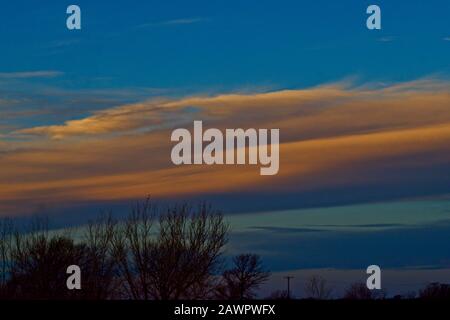 Winter Cloud Formations over Canyon in the Texas Panhandle Stock Photo