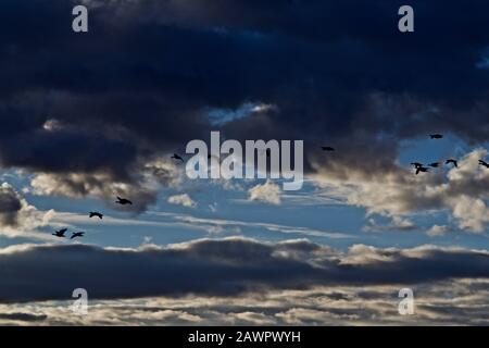 Winter Cloud Formations over Canyon in the Texas Panhandle Stock Photo