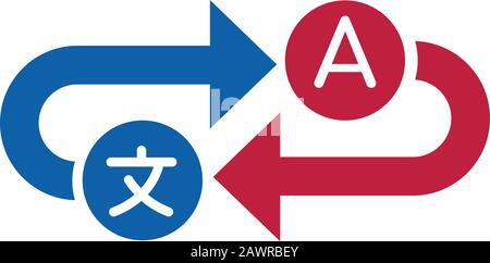 Translation service icon. interpreter communication concept. Ditionary symbol. Stock Vector illustration isolated on white background. Stock Vector