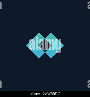 Abstract arrows squares logo design. Company brand identity. Stock Vector illustration isolated on blue background. Stock Vector