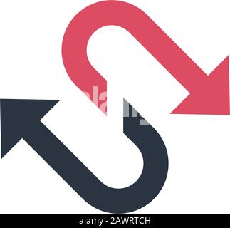 Letter S arrows themed alphabet symbol for your company, business identity. Stock Vector illustration isolated on white background. Stock Vector