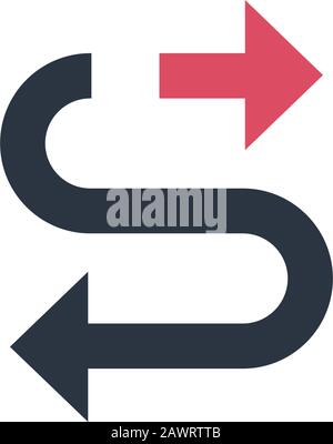 Letter S arrows themed alphabet symbol for your company, business identity. Stock Vector illustration isolated on white background. Stock Vector