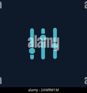 settings equalizer slider button. Stock Vector illustration isolated on blue background. Stock Vector