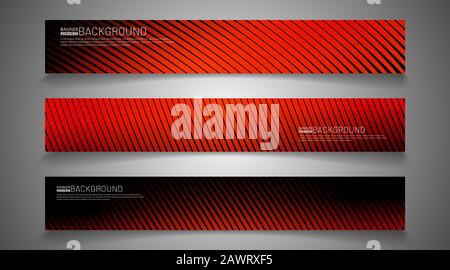 rectangular vector banner design with red stripe line shape background. Stock Vector