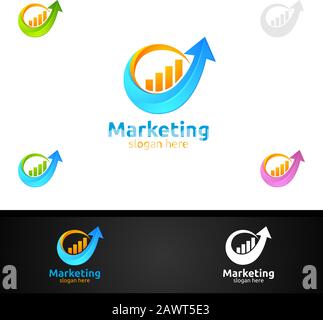 Marketing Financial Advisors Logo Design Template Icon Stock Vector