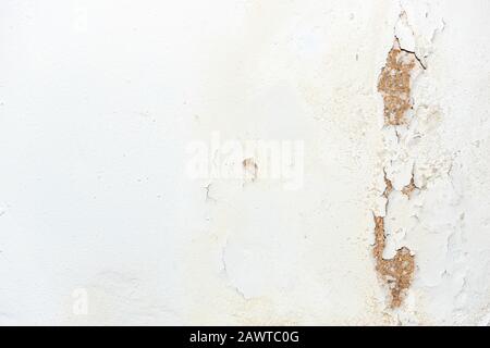 Grungy dirty white wall with cracks texture background Stock Photo