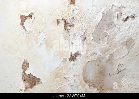 Grungy dirty white wall with cracks texture background Stock Photo