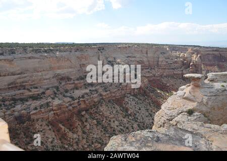 Early Summer in Colorado: Overlooking Columbus Canyon from Cold Shivers Point Near Rim Rock Drive in Colorado National Monument Stock Photo