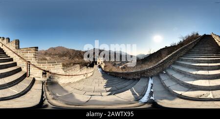 360 degree panoramic view of Great Wall of China