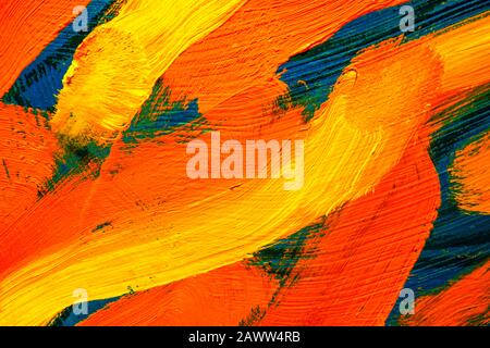 The oil paint colorful texture on canvas. Abstract art background. Rough brushstrokes of paint. Can be used as background. Stock Photo