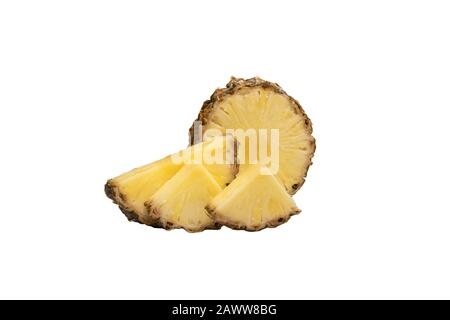 pineapple with slices isolated on white background. Stock Photo