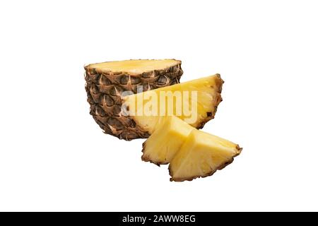 Sliced of pineapple isolated on a white background Stock Photo