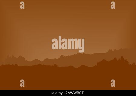 Sunrise over the forest. The orange light of the sky. Vector illustration. Stock Vector