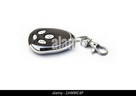 Electronic key ring isolated on white Stock Photo