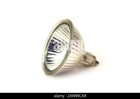 Halogen light bulb for spotlight isolated on white Stock Photo