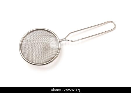 Tea strainer close-up isolated on white background Stock Photo