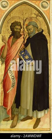 Fra Angelico (Guido di Pietro, Fra Giovanni da Fiesole) - Saint John the Baptist and Saint Dominic Stock Photo